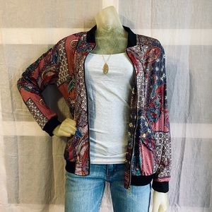 Paisley multi pattern bomber jacket